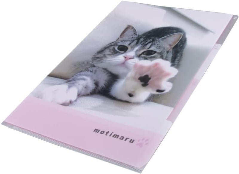 Daiso A4 Motimaru Clear Folder with 3 Pockets - Pink - Image 3